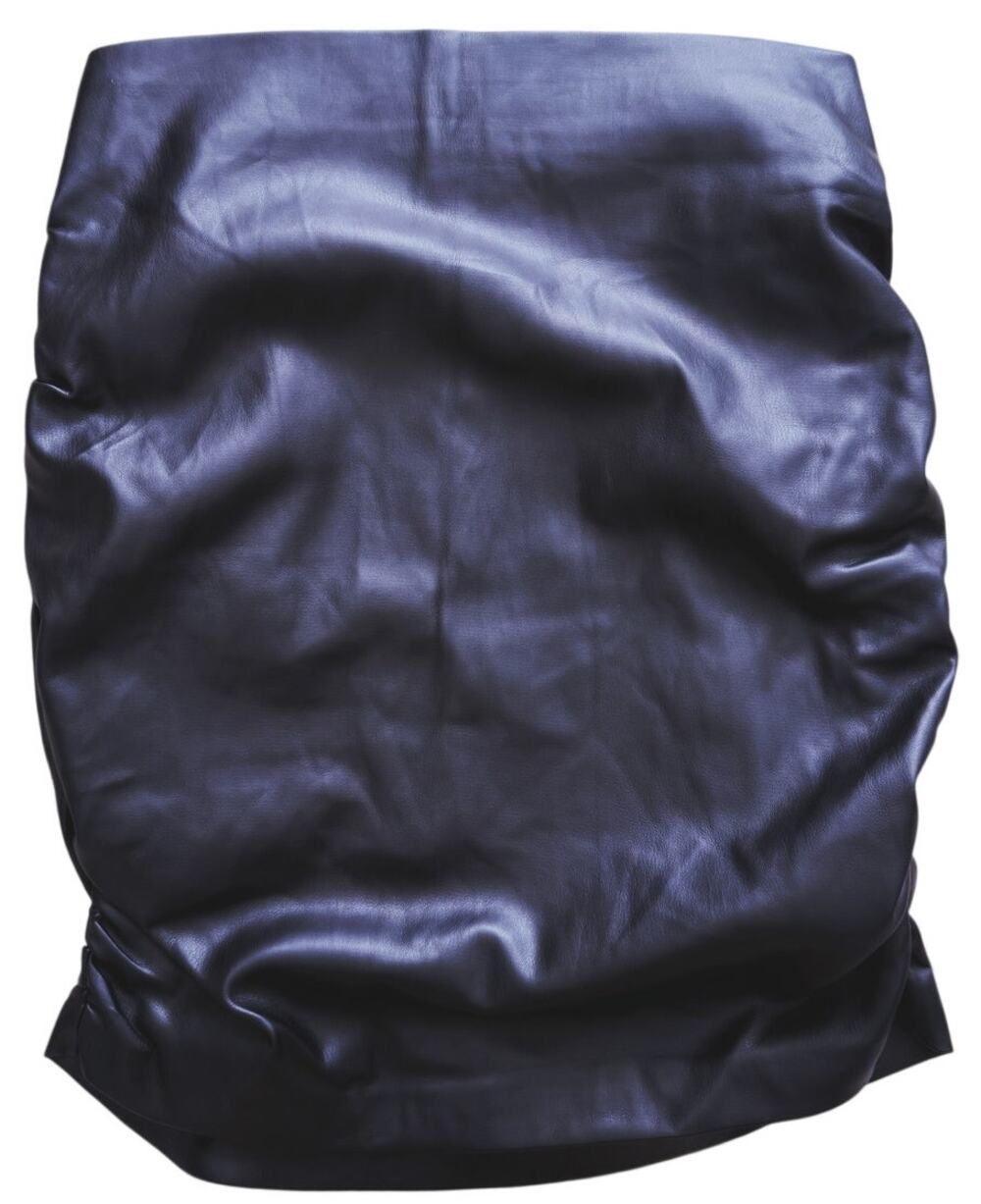 BOA Because of Alice Ruched Leather Mini Skirt Small Black Y2K Night Out Party